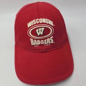 Vintage Wisconsin Badgers Hat Adjustable Drew Pearson Red‎ NCAA University Men